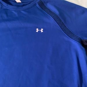 Underarmour fleece lined long sleeved blue shirt- size XXLARGE